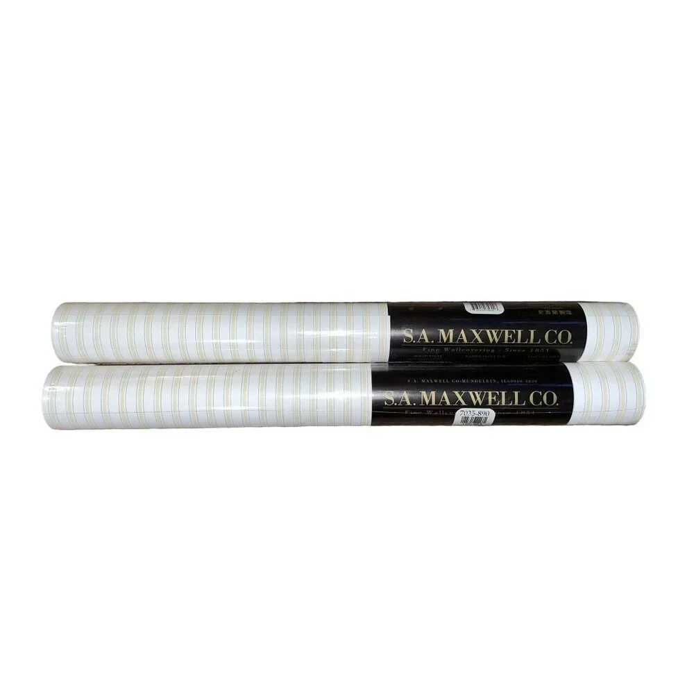 S.A. Maxwell Wallpaper NEW 2 Bolts Yellow Blue Striped